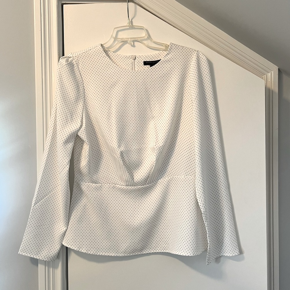 Banana republic peplum long sleeve blouse